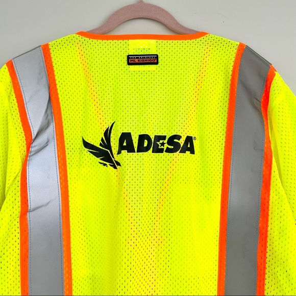 ML KISHIGO High Visibility 6 Pocket Contrast Mesh Vest Workwear - Picture 8 of 16